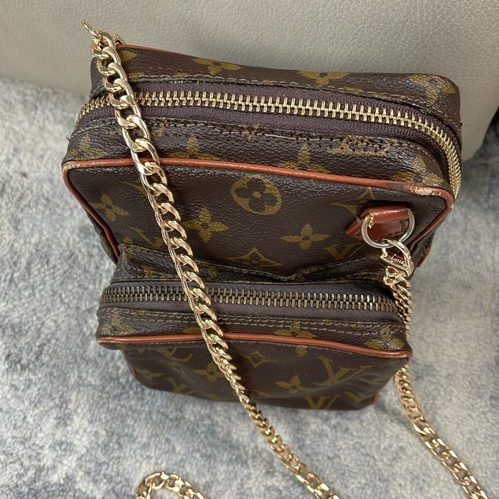 Louis Vuitton Monogram Mini Amazon Bag Crossbody Detachable Chain Strap Two Zip - Picture 3 of 17
